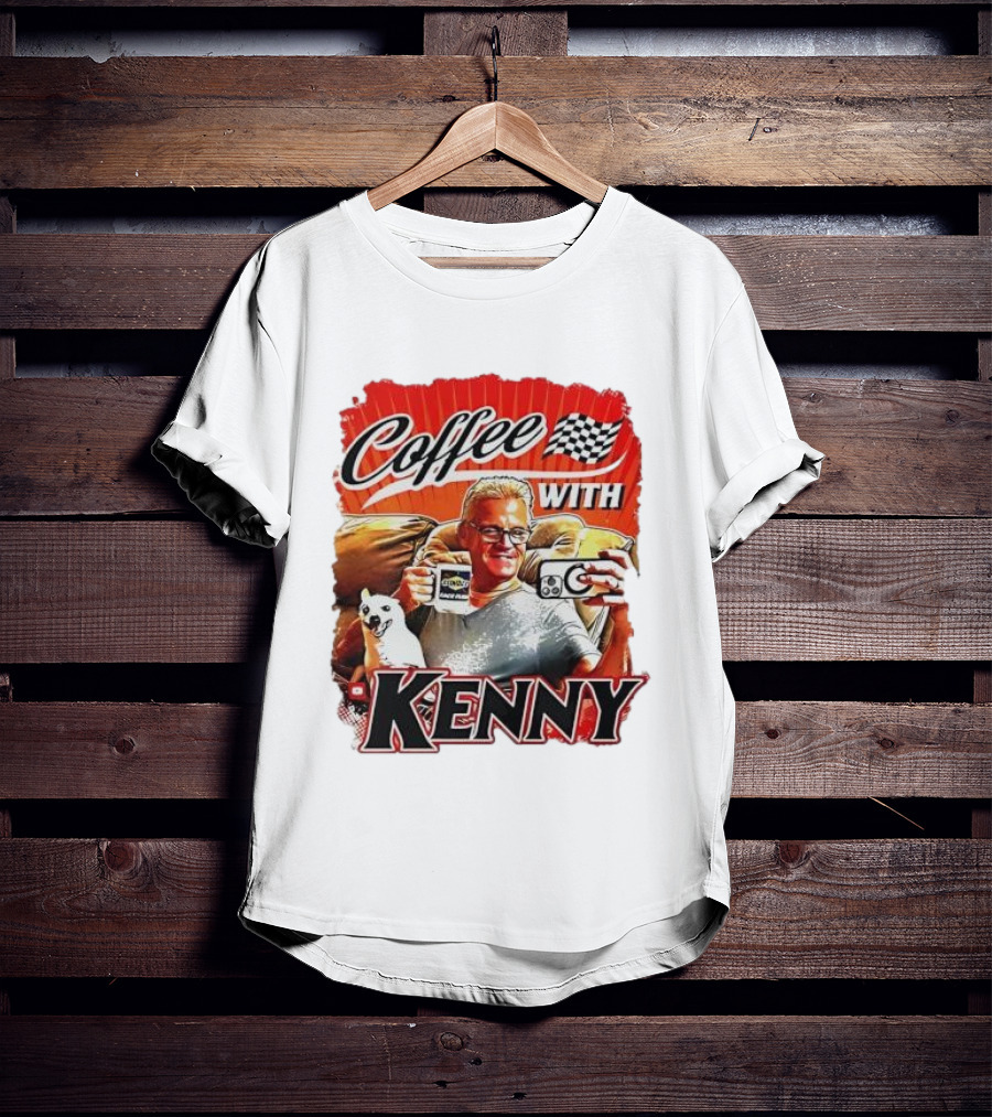 Coffee With Kenny Racing Checkered Flag And Dog T-Shirt