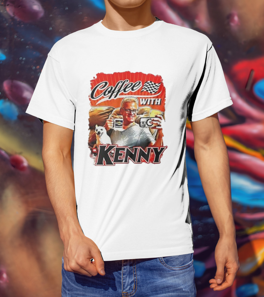 Coffee With Kenny Racing Checkered Flag And Dog T-Shirt