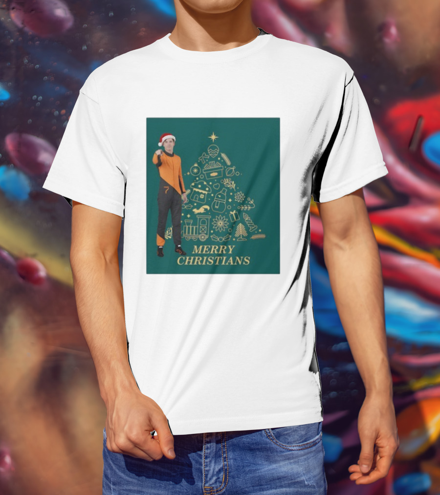 Christian Lundgaard Merry Christians Formula 1 Christmas Green T-Shirt