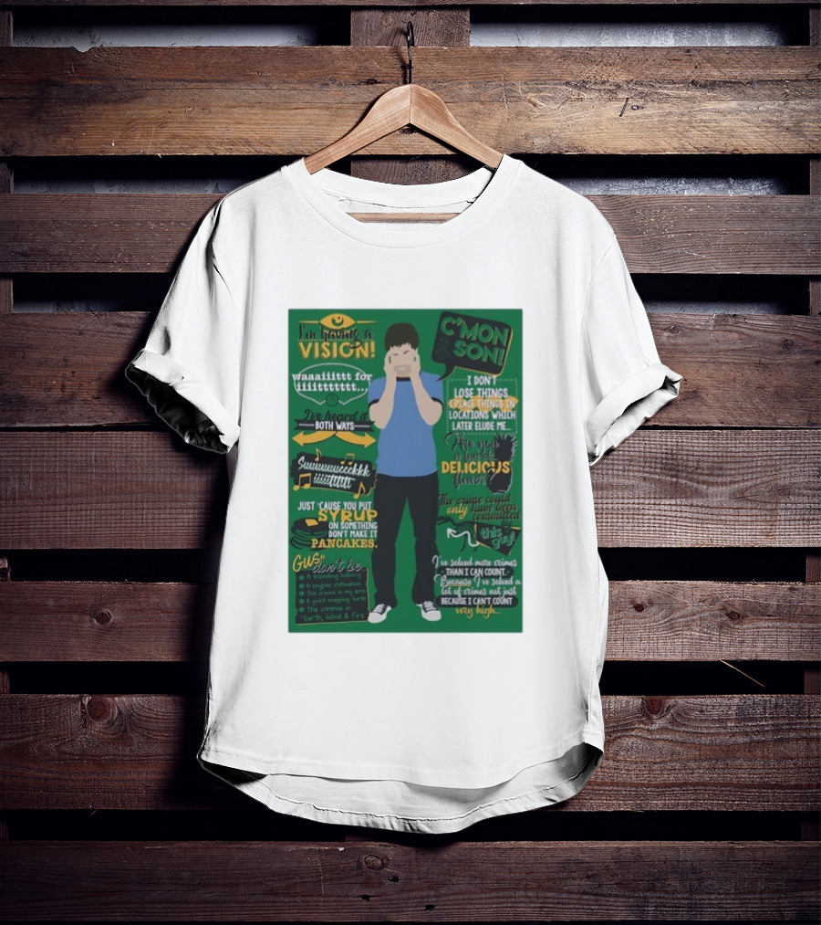 I'm Having A Vision Shawn Spencer C'mon Son Delicious Flavor I've Heard It Both Ways Pancakes T-Shirt