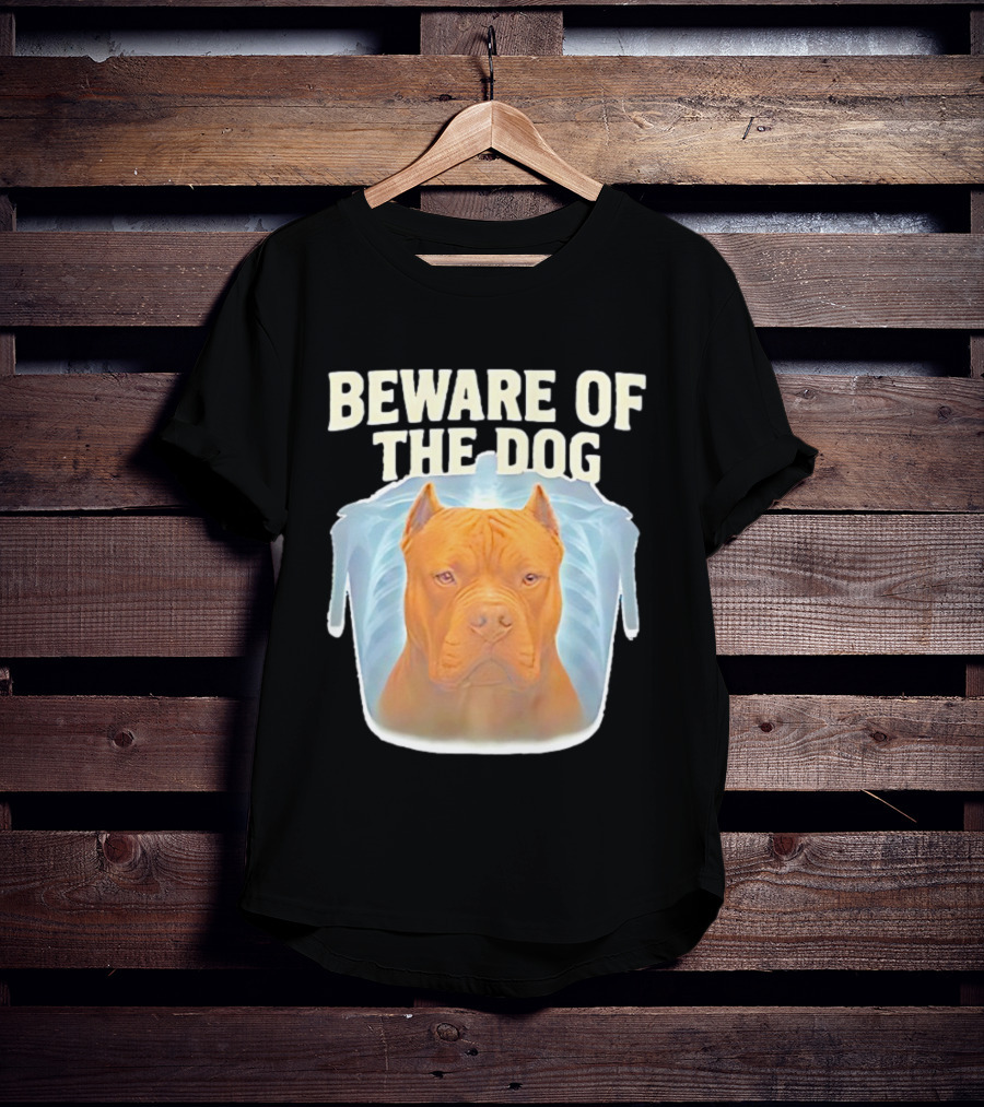 Beware Of The Dog X Ray Pitbull Warning T-Shirt