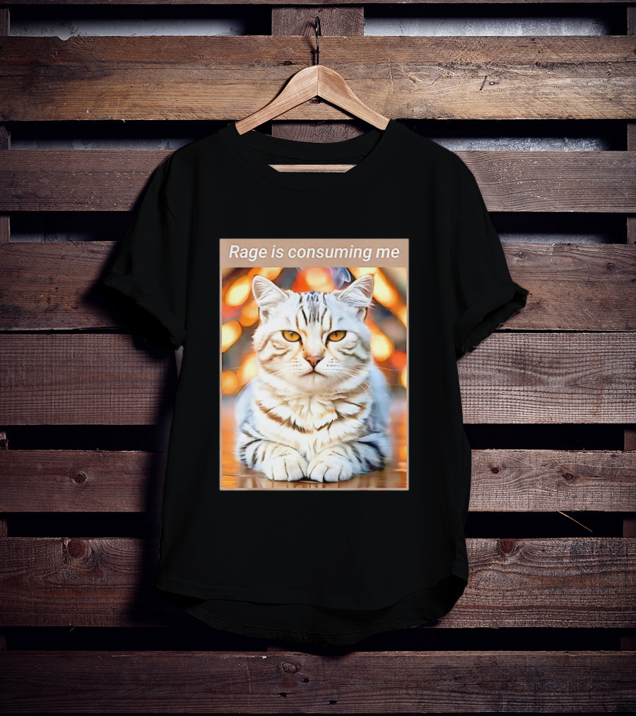 Cat Rage Is Consuming Me Meme Tiger Stripes T-Shirt
