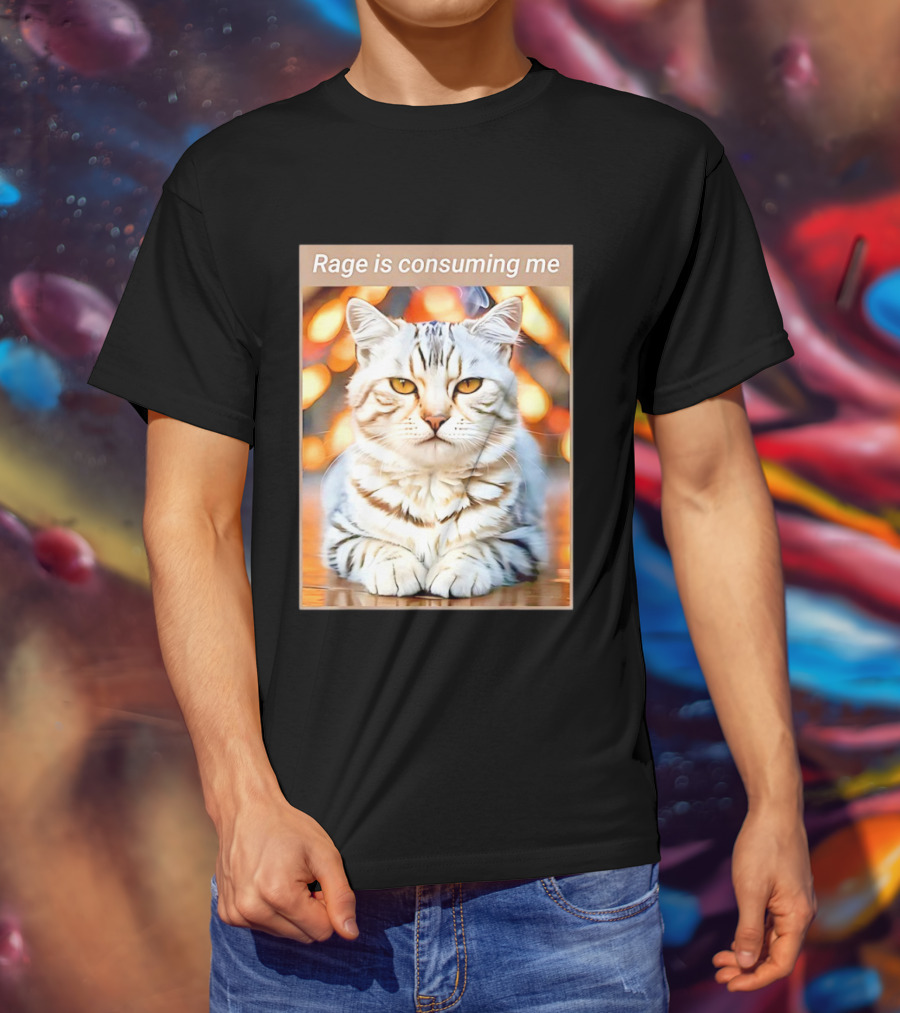 Cat Rage Is Consuming Me Meme Tiger Stripes T-Shirt