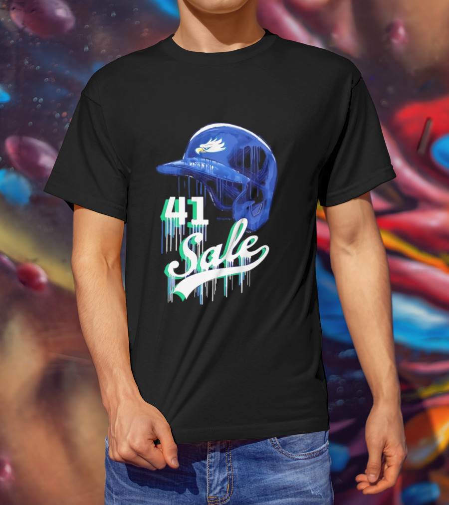 Chris Sale 41 Florida Gulf Coast Eagles Baseball Helmet T-Shirt