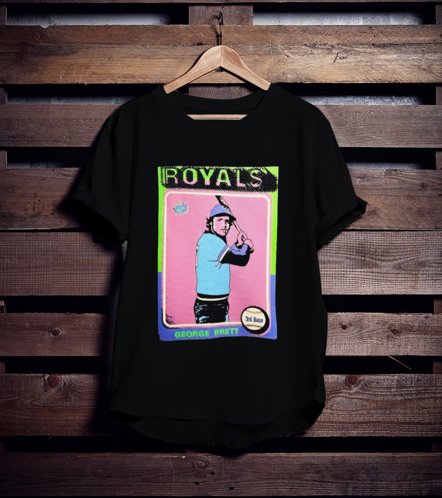 George Brett Royals 3rd Base Vintage Baseball Card T-Shirt