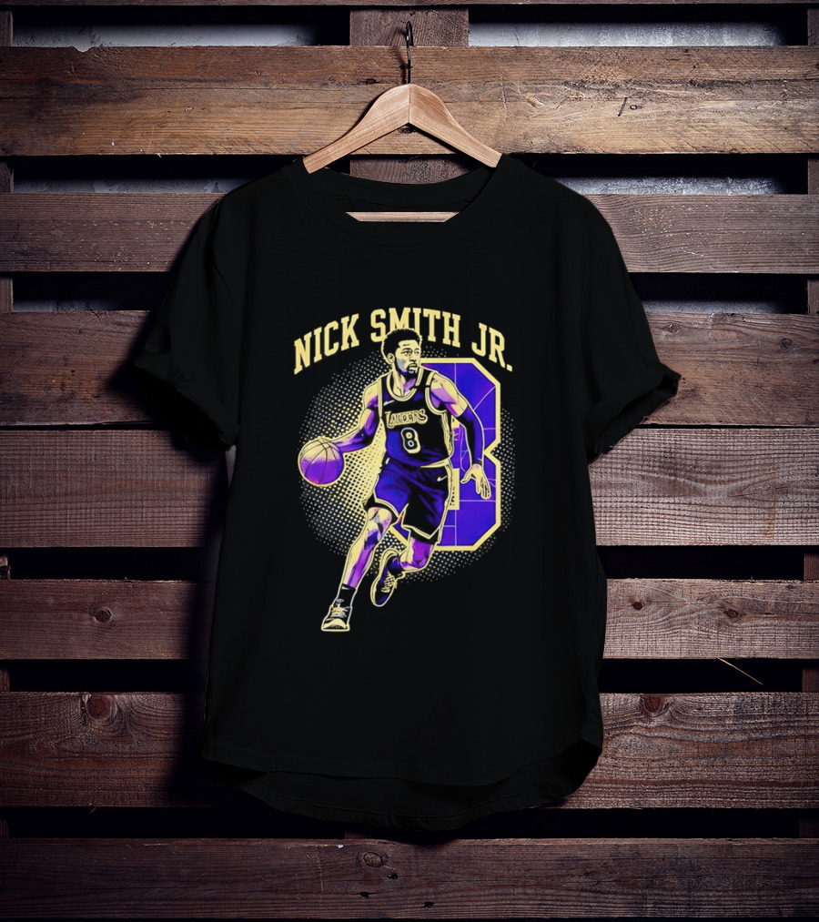 Nick Smith Jr Los Angeles Lakers Basketball Player Number 8 T-Shirt