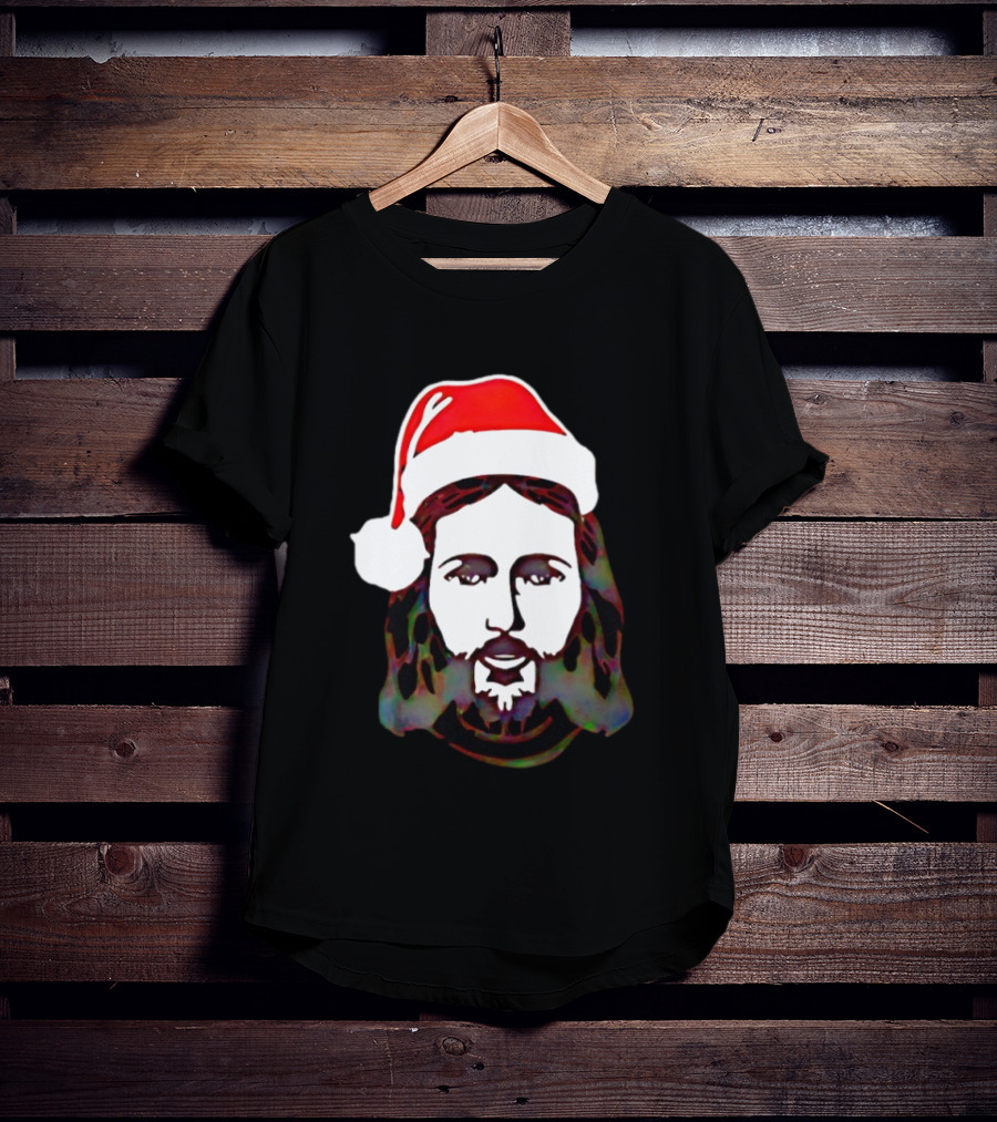 Jesus Santa Hat Christmas Birthday Celebration T-Shirt