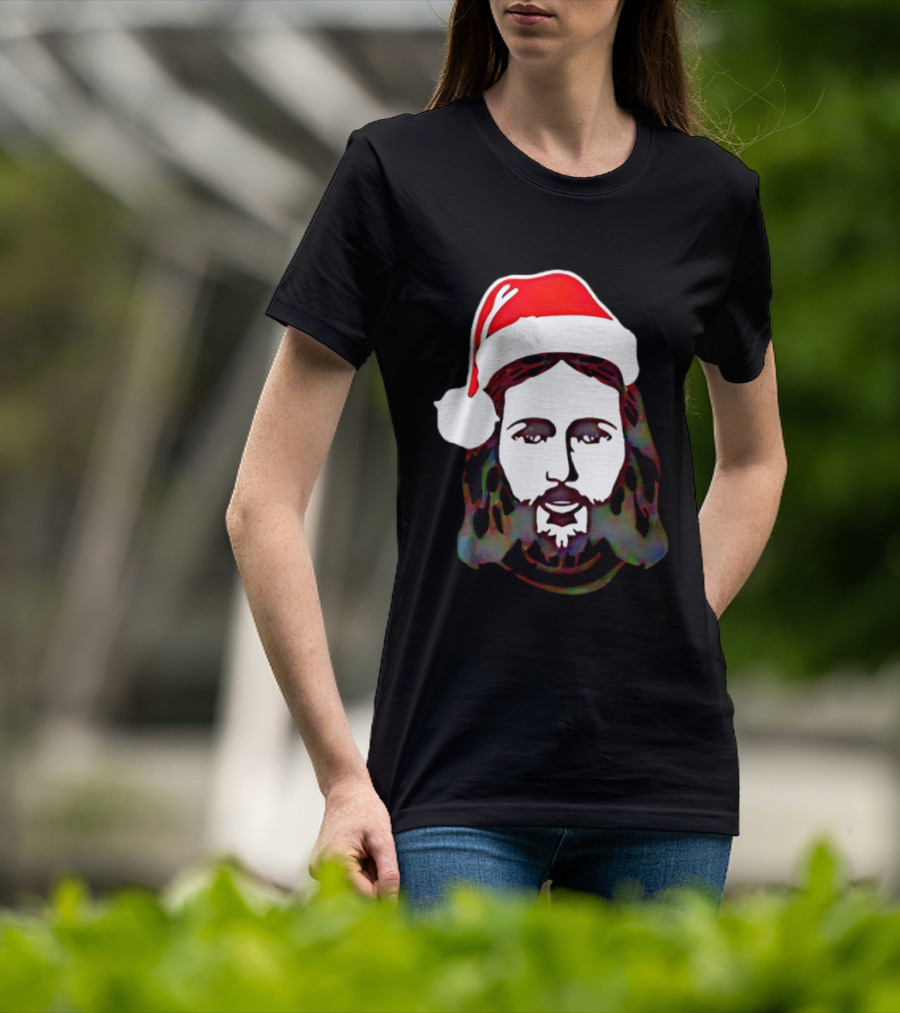 Jesus Santa Hat Christmas Birthday Celebration T-Shirt