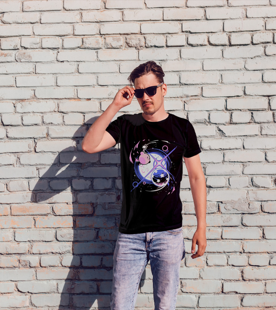 Kirby Celestial Cosmic Dance With Stars And Lunar T-Shirt
