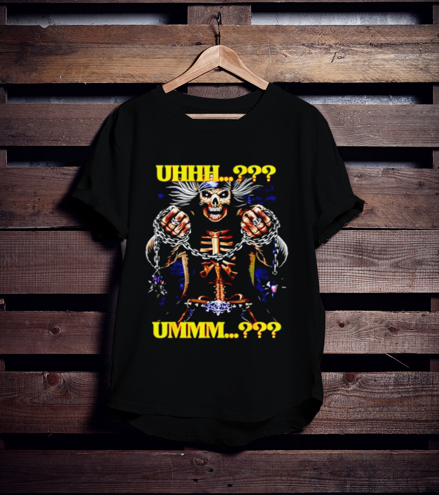 Skeleton Uhhh Ummm Horror Question Marks T-Shirt