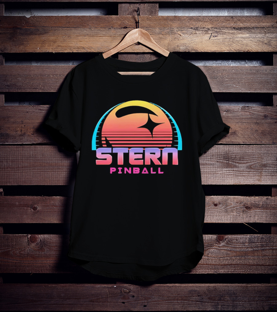 Stern Pinball Vintage Retro Neon Sunset T-Shirt