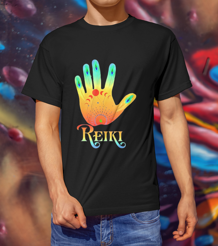 Reiki Practitioner Healer Therapist Master Colorful Hand T-Shirt