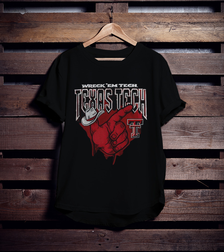 Wreck 'Em Tech Texas Tech Red Raiders Cowboy Hand Sign T-Shirt