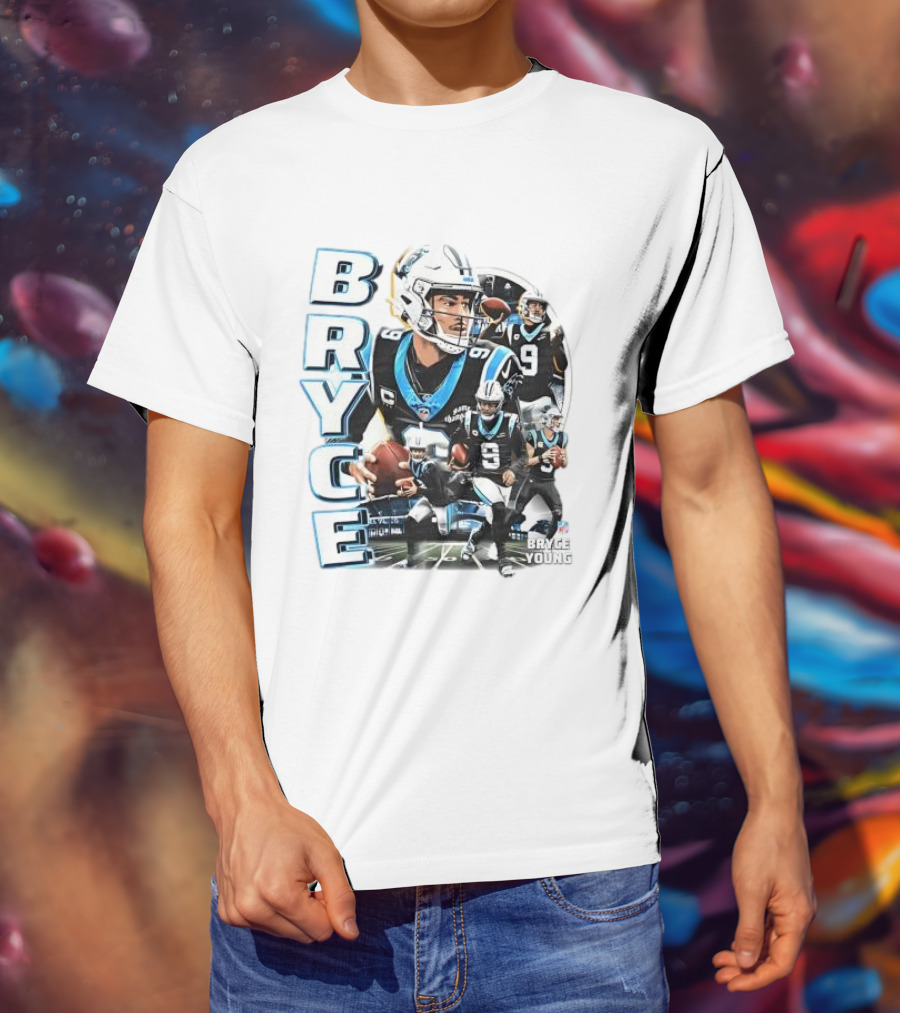 Bryce Young Carolina Panthers NFL Quarterback Football Collage T-Shirt