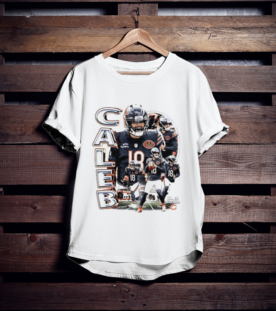 Chicago Bears Caleb Williams Player Number 18 Football T-Shirt