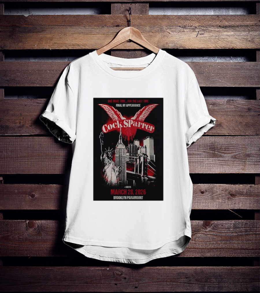 Cock Sparrer Final NY Appearance Brooklyn Paramount March 28 2026 Statue Of Liberty Empire State Building T-Shirt