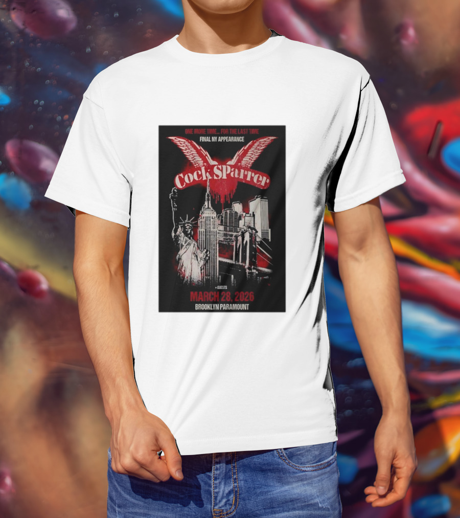 Cock Sparrer Final NY Appearance Brooklyn Paramount March 28 2026 Statue Of Liberty Empire State Building T-Shirt