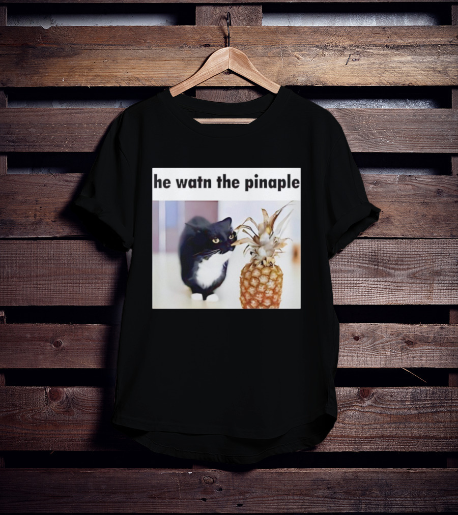 He Watn The Pinaple Black Cat And Pineapple T-Shirt