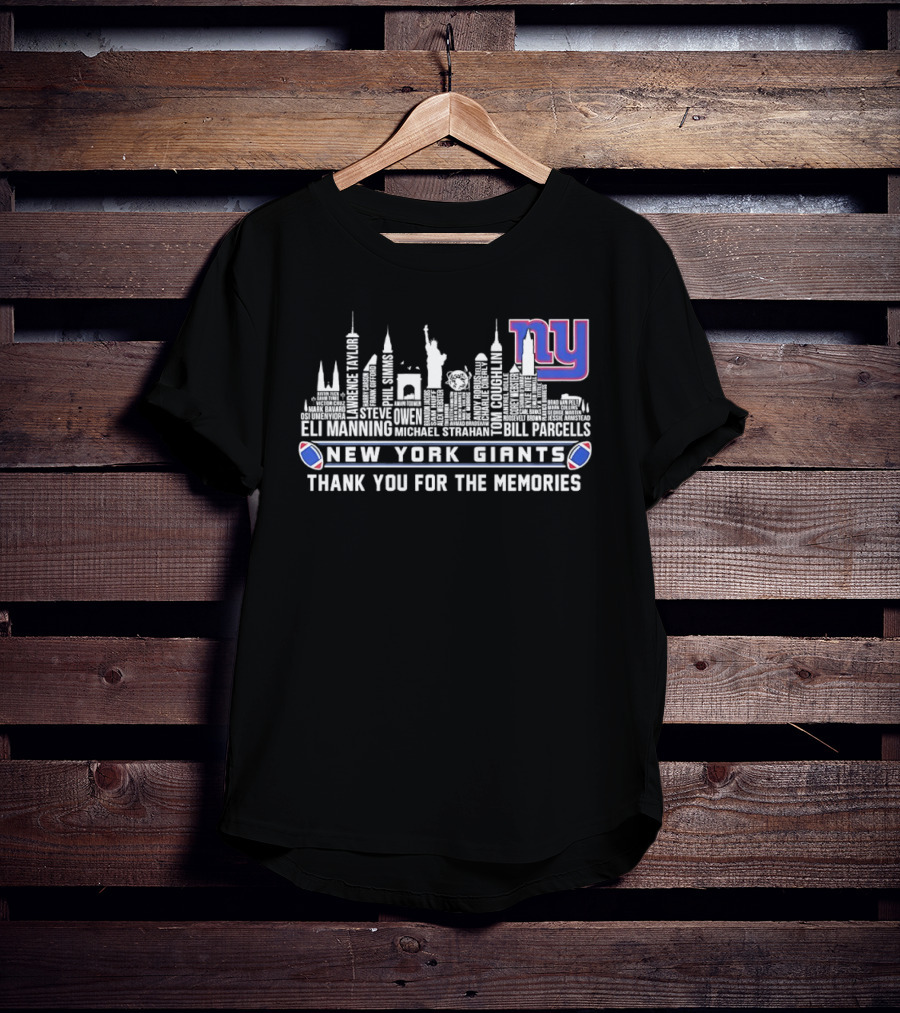 New York Giants Eli Manning Thank You For The Memories City Skyline T-Shirt