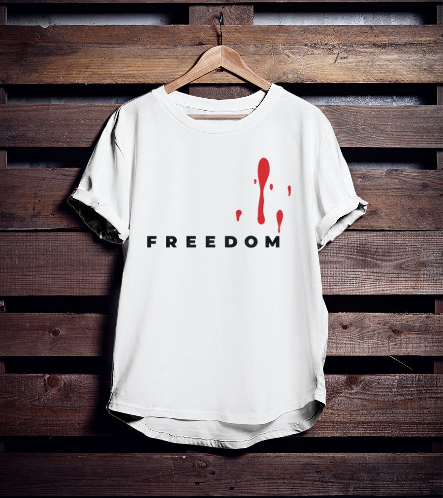 Charlie Kirk Liberty Freedom Memorial Blood Splatter T-Shirt