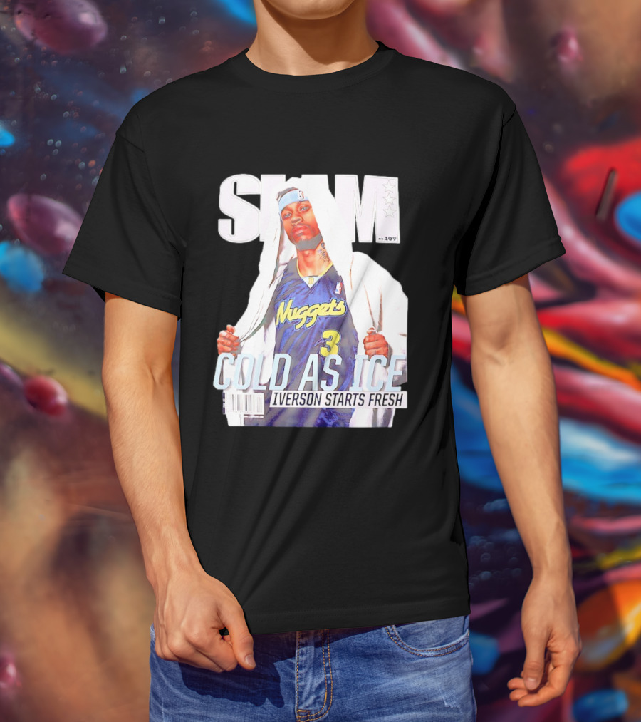 Slam Allen Iverson Cold As Ice Nuggets 3 Iverson Starts Fresh T-Shirt