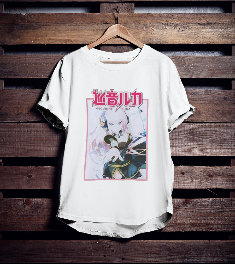 Megurine Luka Anime Vocaloid Headphones And Outfit T-Shirt