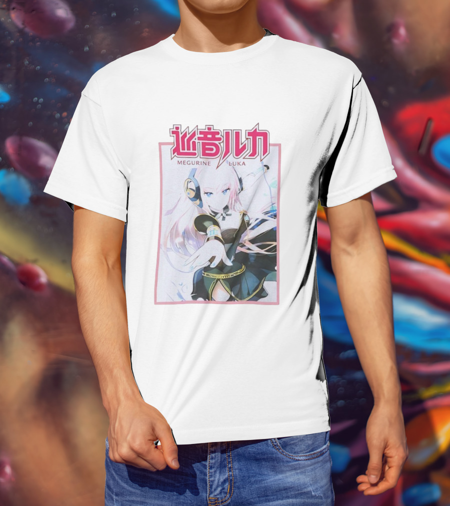 Megurine Luka Anime Vocaloid Headphones And Outfit T-Shirt