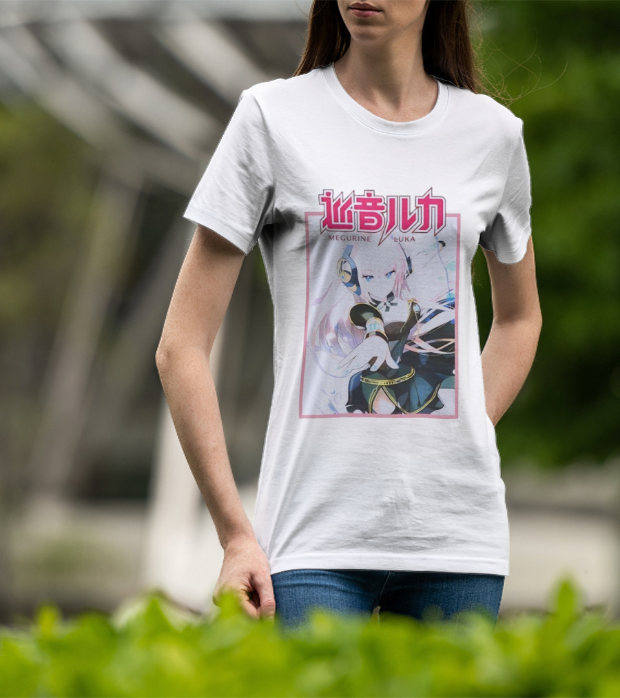 Megurine Luka Anime Vocaloid Headphones And Outfit T-Shirt