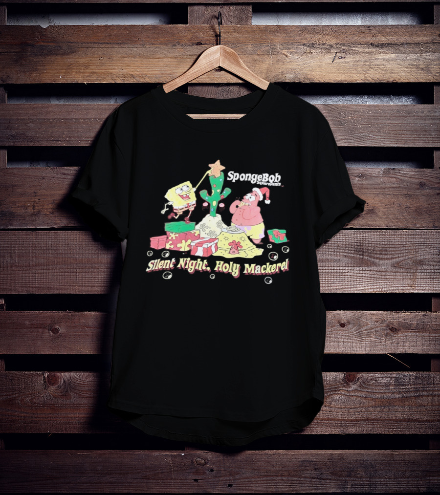 SquarePants Patrick Star Christmas Silent Night Holy Mackerel T-Shirt