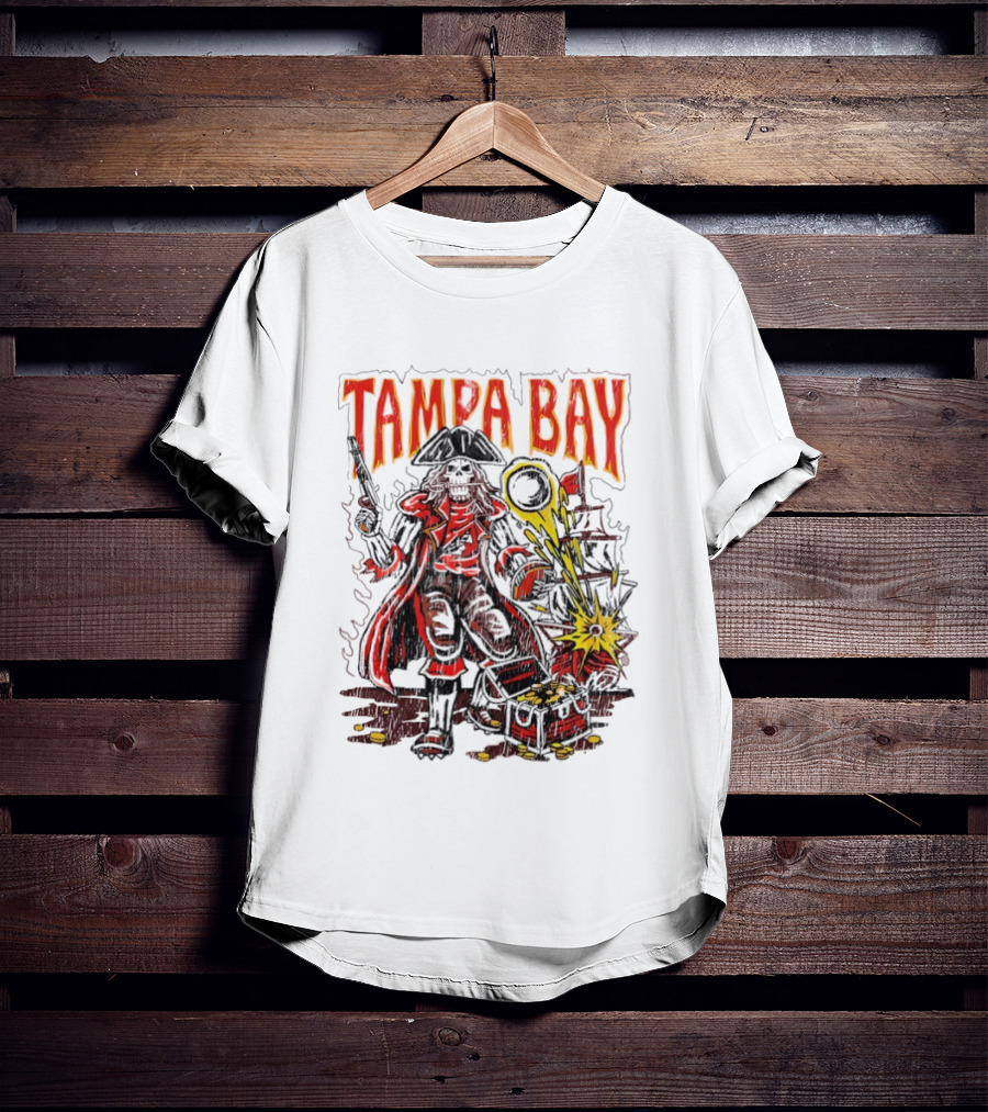 Tampa Bay Pirate Skeleton Exploding Cannonball T-Shirt