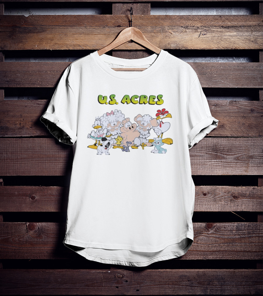 U.S. Acres Wade Orson Roy Lanolin Booker Sheldon Bo Sheep Egghead Cartoon Characters T-Shirt