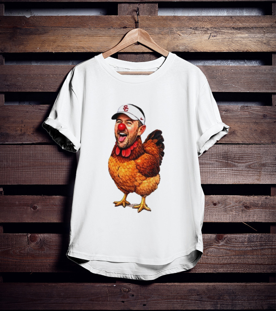 USC Coach Lincoln Riley Chicken Parody With Red Nose Clown Face T-Shirt