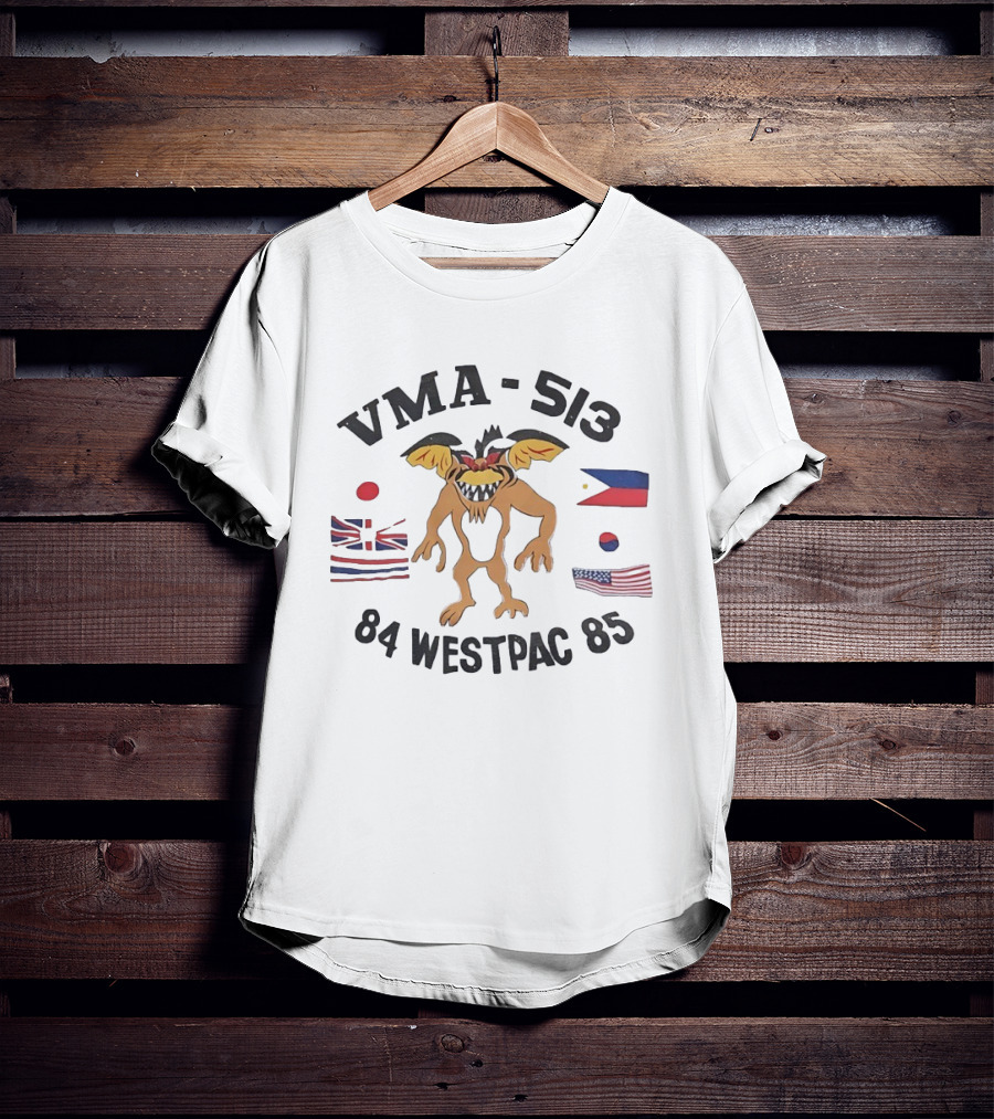 VMA 513 84 Westpac 85 Devil Creature With Flags T-Shirt
