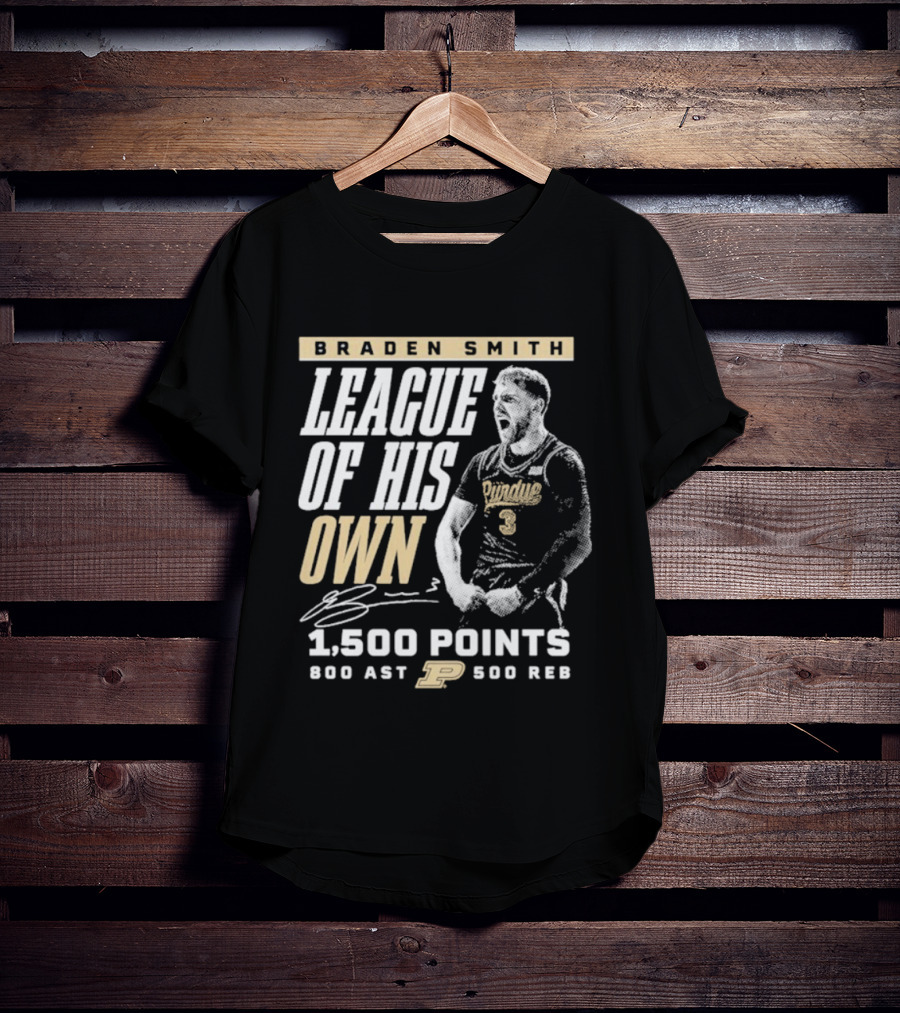 Braden Smith League Of His Own 1500 Points 800 Ast 500 Reb Purdue Boilermakers T-Shirt