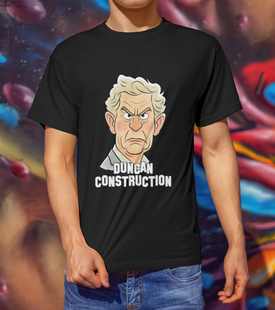 Duncan Construction Grumpy Caricature T-Shirt