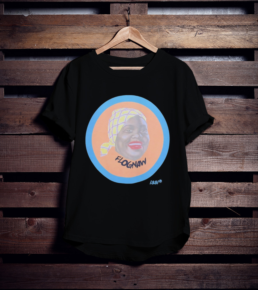 Golf Wang Flognaw Portrait Yellow Scarf Oval Blue Border T-Shirt