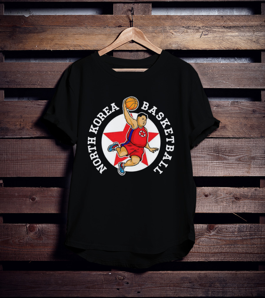 North Korea Basketball Rocketman Kim Dunk Star T-Shirt
