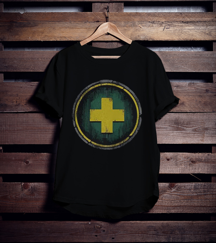 Wow Dungeon Role Heal Iconic Yellow Cross T-Shirt