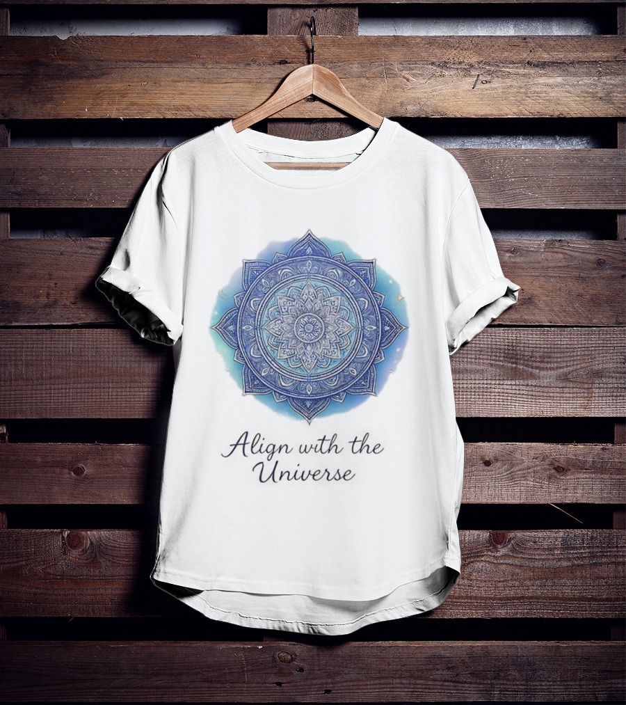 Align With The Universe Mandala Blue Celestial T-Shirt