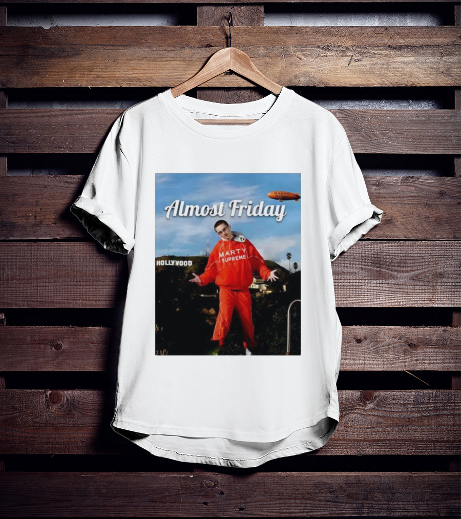 Almost Friday Marty Supreme Hollywood Hills Sky Blimp T-Shirt