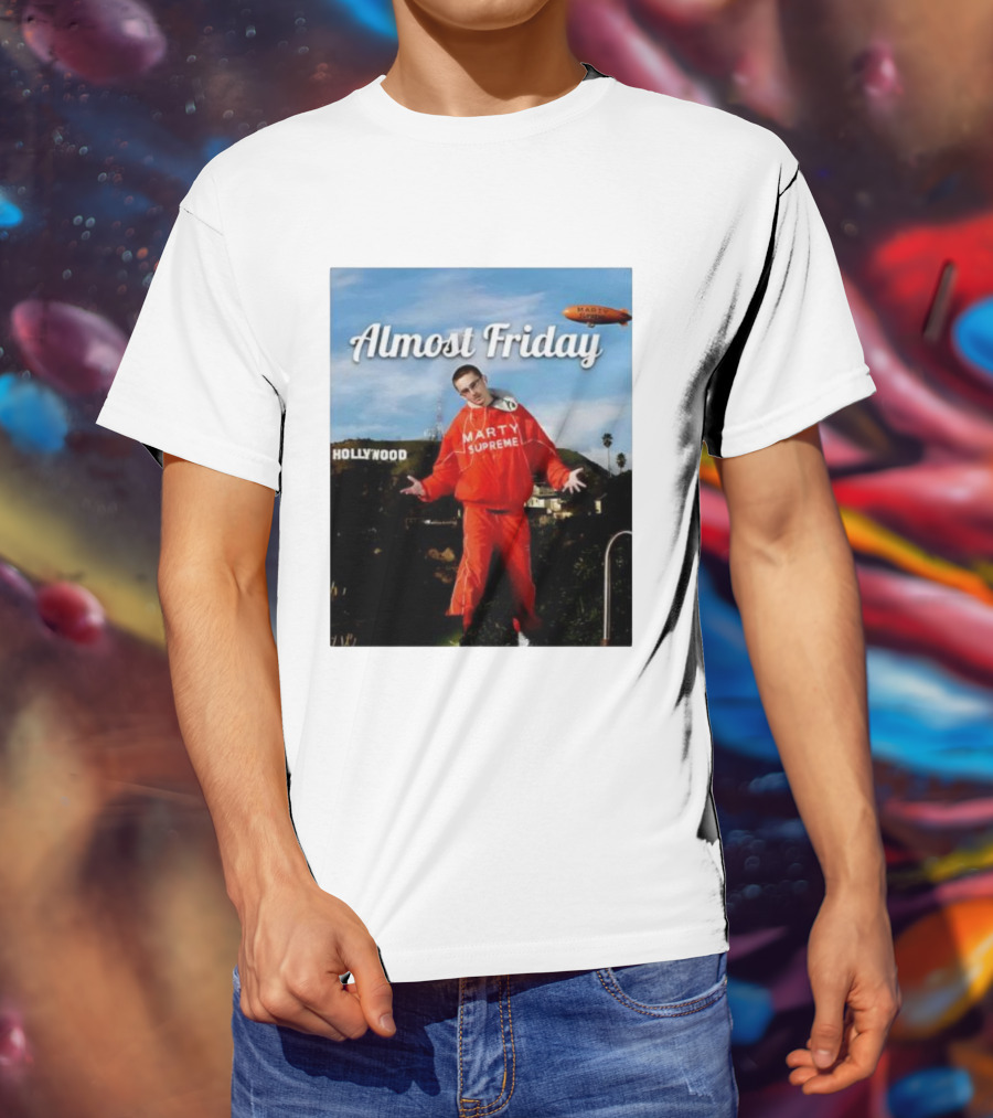 Almost Friday Marty Supreme Hollywood Hills Sky Blimp T-Shirt