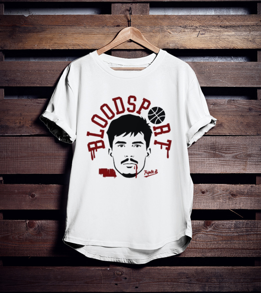 Bloodsport Basketball Player Face With Signature T-Shirt
