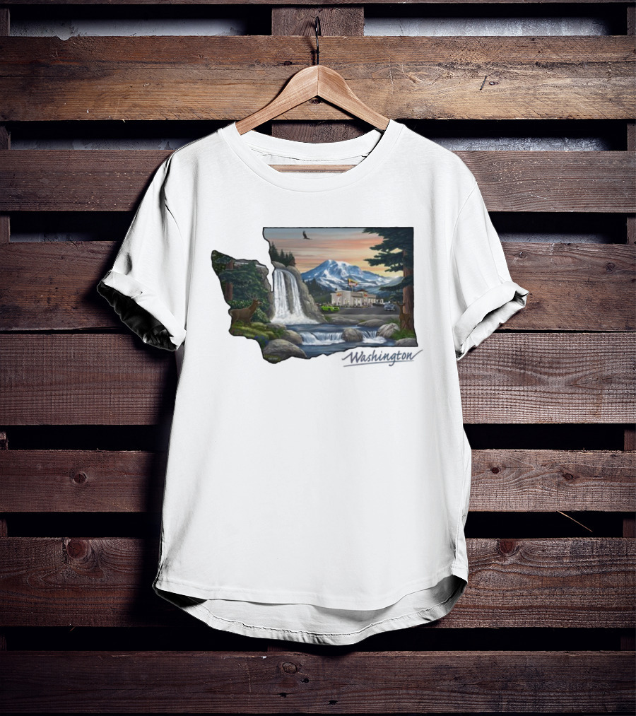 In N Out Burger Mount St Helens Washington Waterfall Scenery T-Shirt
