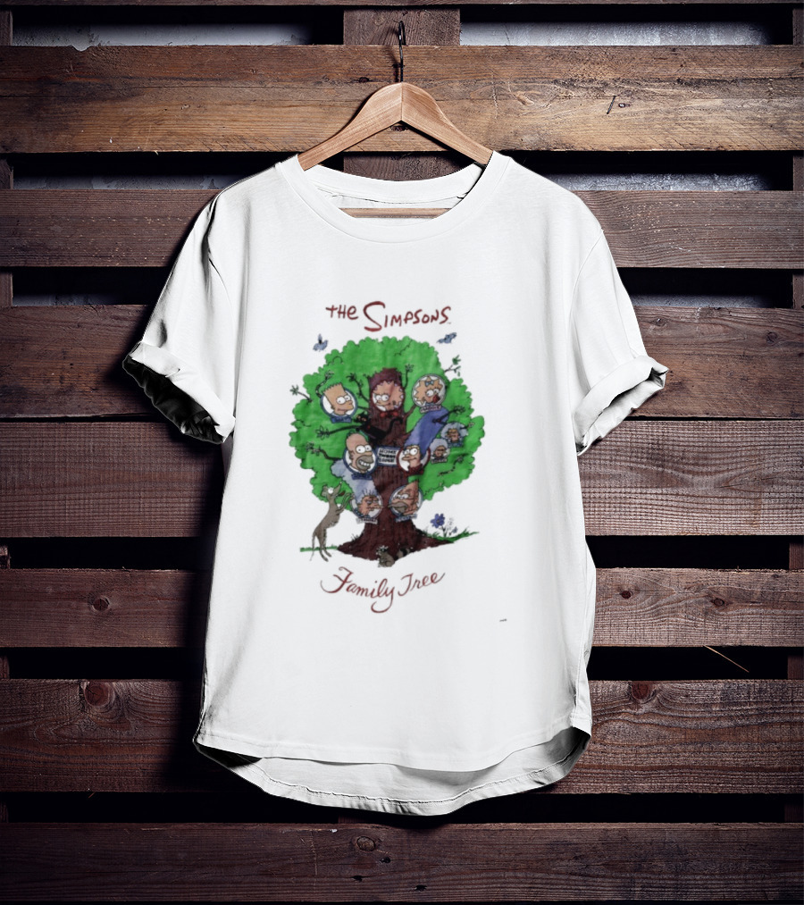 The Simpsons Family Tree Illustration With Iconic Characters Doubling As Branches T-Shirt