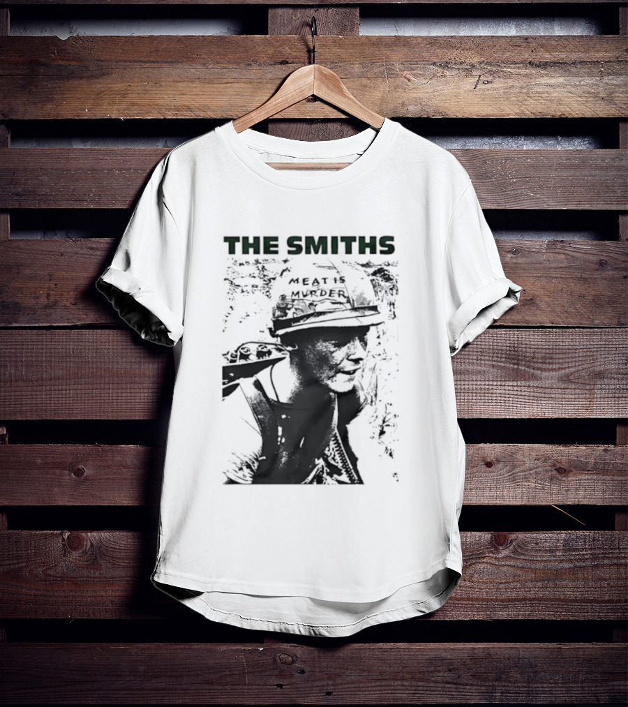 The Smiths Meat Is Murder 1985 Vietnam War Documentary Soldier Helmet T-Shirt