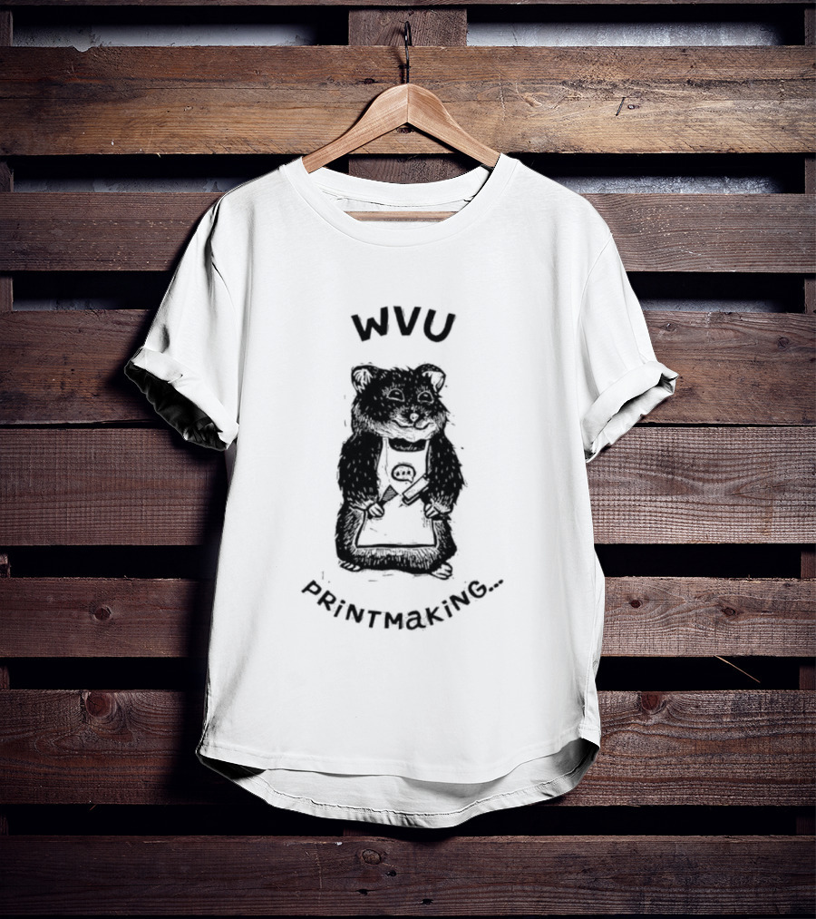 WVU Engraved Hamster Chef Printmaking T-Shirt