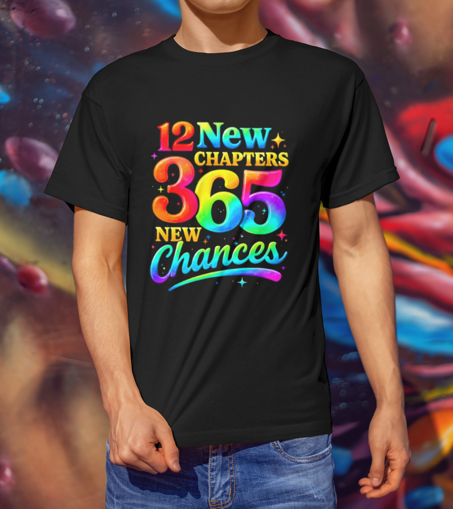 12 New Chapters 365 New Chances Neon Rainbow T-Shirt