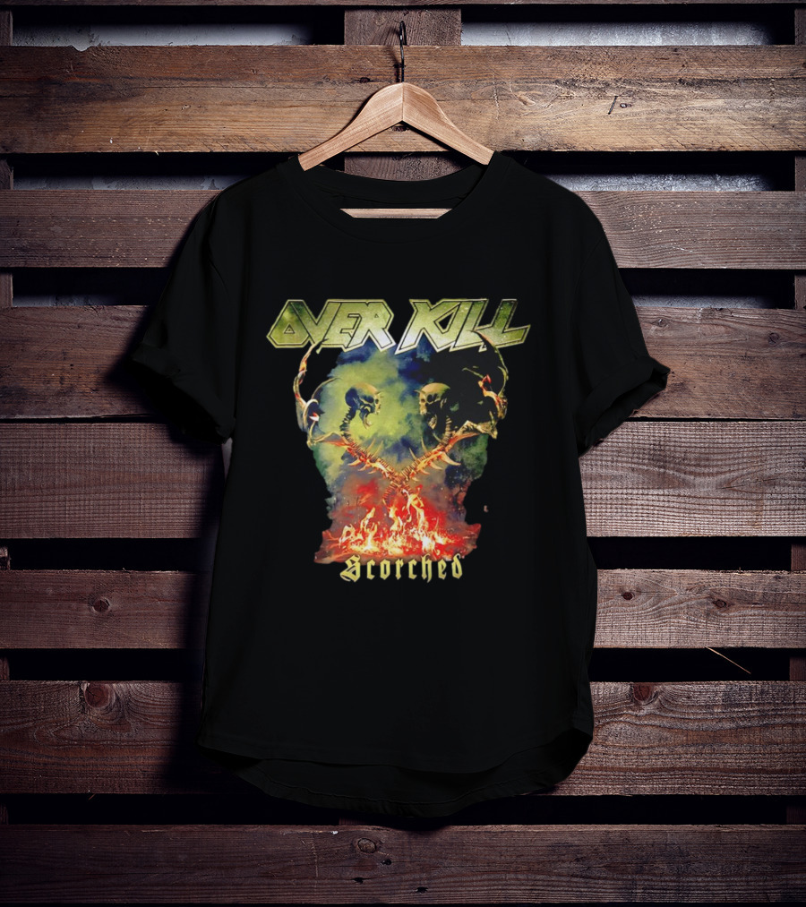 Overkill Scorched Skull Flames Tour Night T-Shirt