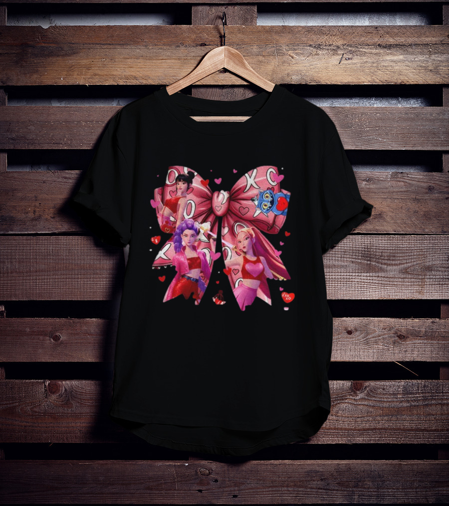 Huntrix Coquette XO Valentine's Kpop Demon Hunters Fantasy Ensemble T-Shirt