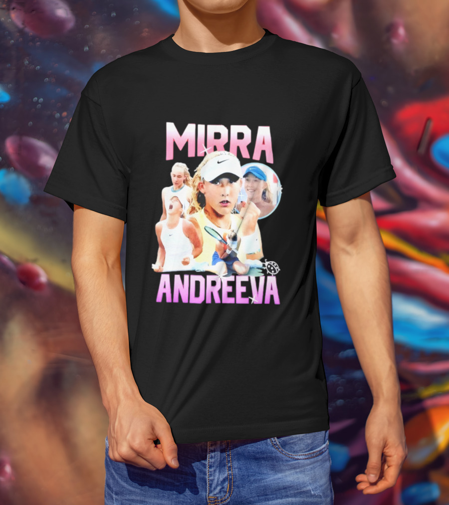Mirra Andreeva Tennis Vintage Style Pink Athletic Sports T-Shirt